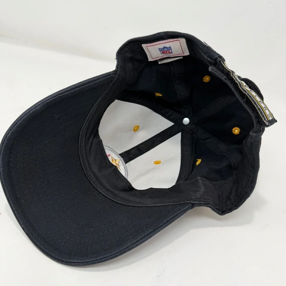 NFL Pittsburgh Steelers Kids Baseball Cap Black Cotton Adjustable Hat One Size